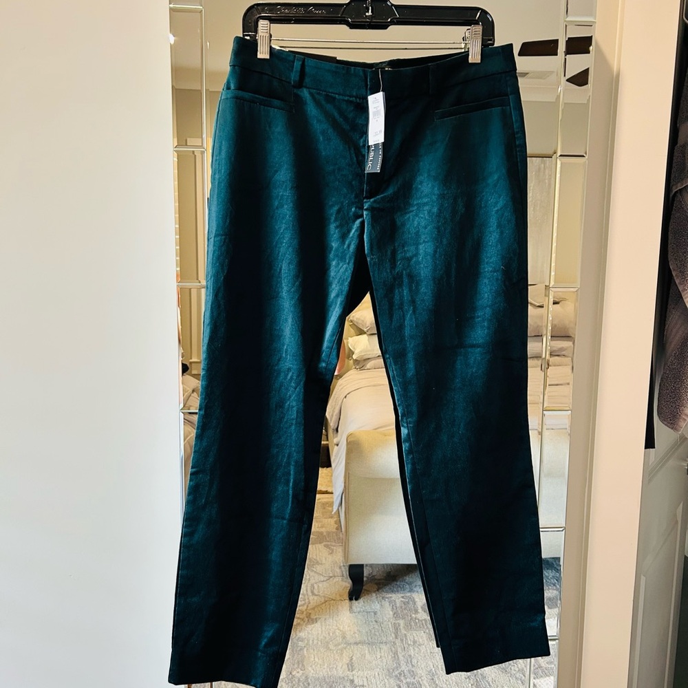 ✨NWT✨ Banana Republic Dark Teal Velvet Dress Pants (8)